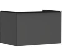 hansgrohe Xelu Q meuble sous-lavabo, 780x550, 1 tiroir, pour consoles avec vasque à poser, poli, 54055670, Couleur: Meuble gris diamant mat/poignÃ©e noir mat