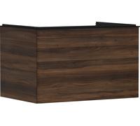 hansgrohe Xelu Q meuble sous-lavabo, 780x550, 1 tiroir, pour consoles avec vasque à poser, poli, 54057670, Couleur: Meuble noyer foncÃ©/poignÃ©e noir mat
