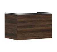 hansgrohe Xelu Q meuble sous-lavabo, 780x550, 1 tiroir, pour consoles avec vasque à poser, poli, 54057700, Couleur: Meuble noyer foncÃ©/poignÃ©e blanc mat