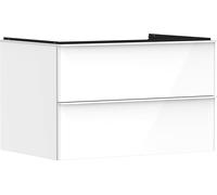 Hansgrohe Xelu Q Meuble sous-lavabo, 780x550, 2 tiroirs, pour Console avec Vasque à Poser, 54074700, Couleur: Meuble Blanc Brillant/poignée Blanc Mat