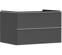 Hansgrohe Xelu Q Meuble sous-lavabo, 780x550, 2 tiroirs, pour Console avec Vasque à Poser, 54075000, Couleur: Meuble Gris Diamant Mat/poignée Chrome