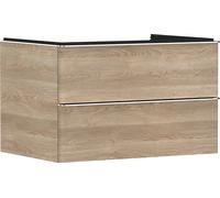 hansgrohe Xelu Q Meuble sous-lavabo, 780x550, 2 tiroirs, pour console avec vasque à poser, 54076000, Couleur: Meuble chÃªne naturel/poignÃ©e chrome