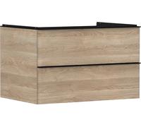 Hansgrohe Xelu Q Meuble sous-lavabo, 780x550, 2 tiroirs, pour Console avec Vasque à Poser, 54076670, Couleur: Meuble chêne Naturel/poignée Noir Mat