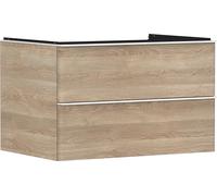 Hansgrohe Xelu Q Meuble sous-lavabo, 780x550, 2 tiroirs, pour Console avec Vasque à Poser, 54076700, Couleur: Meuble chêne Naturel/poignée Blanc Mat