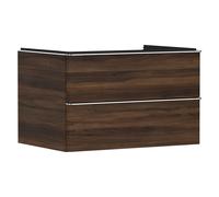 hansgrohe Xelu Q Meuble sous-lavabo, 780x550, 2 tiroirs, pour console avec vasque à poser, 54077000, Couleur: Meuble noyer foncÃ©/poignÃ©e chrome