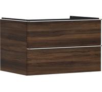 Hansgrohe Xelu Q Meuble sous-lavabo, 780x550, 2 tiroirs, pour Console avec Vasque à Poser, 54077000, Couleur: Meuble Noyer foncé/poignée Chrome