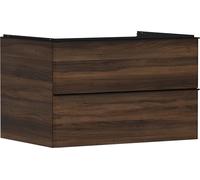 Hansgrohe Xelu Q Meuble sous-lavabo, 780x550, 2 tiroirs, pour Console avec Vasque à Poser, 54077670, Couleur: Meuble Noyer foncé/poignée Noir Mat