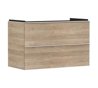 hansgrohe Xelu Q Meuble sous-lavabo, 980x475, 2 tiroirs, pour vasque, 54033700, Couleur: Meuble chÃªne naturel/poignÃ©e blanc mat