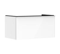 hansgrohe Xelu Q meuble sous-lavabo, 980x550, 1 tiroir, pour consoles avec vasque à poser, poli, 5, 54058000, Couleur: Meuble blanc brillant/poignée chromée