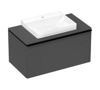 hansgrohe Xelu Q meuble sous-lavabo, 980x550, 1 tiroir, pour consoles avec vasque à poser, poli, 5, 54059670, Couleur: Meuble gris diamant mat/poignÃ©e noir mat