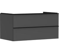 hansgrohe Xelu Q Meuble sous-lavabo, 980x550, 2 tiroirs, pour vasques à poser, 54079670, Couleur: Meuble gris diamant mat/poignÃ©e noir mat