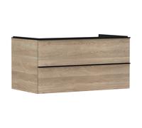 hansgrohe Xelu Q Meuble sous-lavabo, 980x550, 2 tiroirs, pour vasques à poser, 54080670, Couleur: Meuble chÃªne naturel/poignÃ©e noir mat