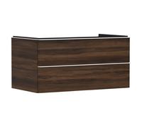 hansgrohe Xelu Q Meuble sous-lavabo, 980x550, 2 tiroirs, pour vasques à poser, 54081700, Couleur: Meuble noyer foncÃ©/poignÃ©e blanc mat