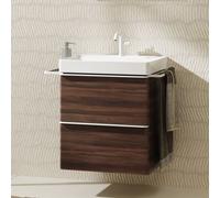 hansgrohe Xelu Q meuble sous-vasque 54026700 580x605x475mm, 2 tiroirs, noyer foncé, blanc mat