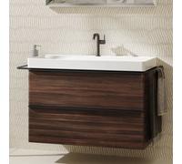 hansgrohe Xelu Q meuble sous-vasque 54034670 980x605x475mm, 2 tiroirs, noyer foncé, noir mat