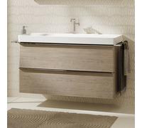 hansgrohe Xelu Q Meuble sous-lavabo, 1180x475, 2 tiroirs, pour lavabo, 54037000, Couleur: Meuble chÃªne naturel/poignÃ©e chrome