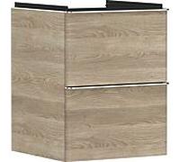 hansgrohe Xelu Q meuble sous-vasque 54021000 480x605x475mm, pour lave-mains , 2 tiroirs, chêne naturel, chromé
