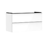 Hansgrohe Meuble sous-lavabo Xelu Q 1180x475 mm 2 tiroirs Blanc brillant/poignée chromée 54035000