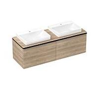 hansgrohe Xelu Q meuble sous-vasque 54072670 1560x485x550mm, 2 tiroirs, chêne naturel, noir mat