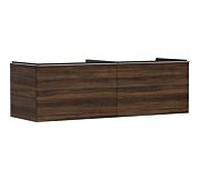hansgrohe Xelu Q meuble sous-vasque 54073000 1560x485x550mm, 2 tiroirs, noyer foncé, chromé
