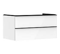 hansgrohe Xelu Q meuble sous-vasque 54078670 980x485x550mm, 2 tiroirs, blanc brillant, noir mat