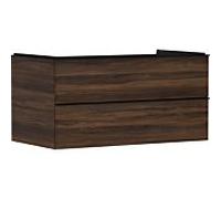 hansgrohe Xelu Q meuble sous-vasque 54081670 980x485x550mm, 2 tiroirs, noyer foncé, noir mat
