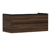 hansgrohe Xelu Q meuble sous-vasque 54085670 1180x485x550mm, 2 tiroirs, noyer foncé, noir mat