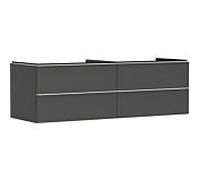 Hansgrohe Meuble sous-lavabo Xelu Q 1560x550 4 tiroirs Gris diamant mat / Poignée blanc mat