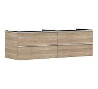 Hansgrohe Meuble sous-lavabo Xelu Q 1560×550 4 tiroirs chêne naturel poignée blanc mat