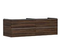 hansgrohe Xelu Q meuble sous-vasque 54093000 1560x485x550mm, 4 tiroirs, noyer foncé, chromé