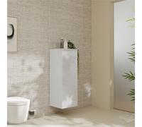 hansgrohe Xelu Q Armoire mi-haute, 400x350, 1 porte, charnières à droite, 2 étagères en verre, 54131700, Couleur: Meuble blanc brillant/poignÃ©e blanc mat