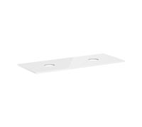 hansgrohe Xelu Q console 54118050 1360 x 550 mm, 2 découpes, vasque à poser sans trou pour robinetterie, blanc brillant