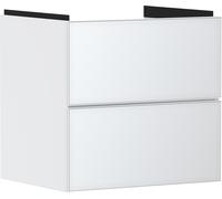hansgrohe Xevolos E Armoire sous lavabo, 2 tiroirs, SoftClose, 580x475x555mm, pour lavabo, 54175320, Couleur: corps blanc mat, façade blanc métallisé