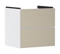 Hansgrohe Xevolos E Armoire sous lavabo, 2 tiroirs, SoftClose, 580x475x555mm, pour lavabo, 54175390, Couleur: Corps Blanc Mat, façade Bronze structuré