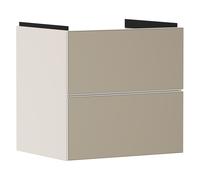 hansgrohe Xevolos E Armoire sous lavabo, 2 tiroirs, SoftClose, 580x475x555mm, pour lavabo, 54176390, Couleur: Corps beige sable mat, façade bronze structuré