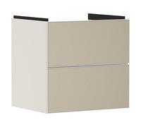 Hansgrohe Xevolos E Armoire sous lavabo, 2 tiroirs, SoftClose, 580x475x555mm, pour lavabo, 54176390, Couleur: Corps Beige Sable Mat, façade Bronze structuré