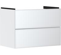 hansgrohe Xevolos E Armoire sous lavabo, 2 tiroirs, SoftClose, 780x475x555mm, pour lavabo, 54178320, Couleur: corps blanc mat, façade blanc métallisé