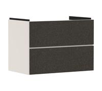 hansgrohe Xevolos E Armoire sous lavabo, 2 tiroirs, SoftClose, 780x475x555mm, pour lavabo, 54179660, Couleur: Corps beige sable mat, façade textile gris foncé