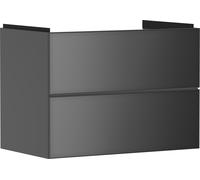 hansgrohe Xevolos E Armoire sous lavabo, 2 tiroirs, SoftClose, 780x475x555mm, pour lavabo, 54180770, Couleur: corps gris ardoise mat, façade gris ardoise métallique