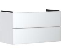 Hansgrohe Xevolos E Armoire sous lavabo, 2 tiroirs, SoftClose, 980x475x555mm, pour lavabo, 54181320, Couleur: Corps Blanc Mat, façade Blanc métallisé