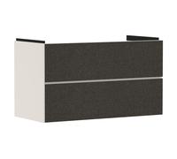 hansgrohe Xevolos E Armoire sous lavabo, 2 tiroirs, SoftClose, 980x475x555mm, pour lavabo, 54182660, Couleur: Corps beige sable mat, façade textile gris foncé