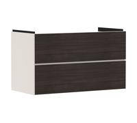 hansgrohe Xevolos E Armoire sous lavabo, 2 tiroirs, SoftClose, 980x475x555mm, pour lavabo, 54182730, Couleur: Corps beige sable mat, façade chêne foncé