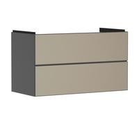 hansgrohe Xevolos E Armoire sous lavabo, 2 tiroirs, SoftClose, 980x475x555mm, pour lavabo, 54183390, Couleur: corps gris ardoise mat, façade bronze structuré