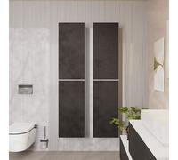 hansgrohe Xevolos E Armoire haute, charnière de porte à gauche, 400x360x1760mm, 54218660, Couleur: Corps blanc mat, façade textile gris foncé