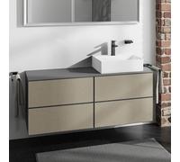 Hansgrohe Meuble sous-lavabo Xevolos E 4 tiroirs découpe à droite 1370x550x555 mm Gris ardoise