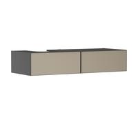 hansgrohe Xevolos E meuble sous lavabo, 2 tiroirs, 1 découpe à gauche, 1370x550x275mm, pour console avec vasque à poser, 54321390, Couleur: corps gris ardoise mat, façade bronze structuré