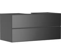 hansgrohe Xevolos E Meuble sous-lavabo, 2 tiroirs, 1 découpe au centre, 1180x550x555mm, pour plan de toilette à poser, 54195770, Couleur: corps gris ardoise mat, façade gris ardoise métallique
