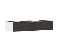 hansgrohe Xevolos E meuble sous lavabo, 2 tiroirs, 1 découpe au centre, 1370x550x275mm, pour console avec vasque à poser, 54316660, Couleur: Corps blanc mat, façade textile gris foncé