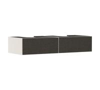 hansgrohe Xevolos E meuble sous lavabo, 2 tiroirs, 1 découpe au centre, 1370x550x275mm, pour console avec vasque à poser, 54317660, Couleur: Corps beige sable mat, façade textile gris foncé
