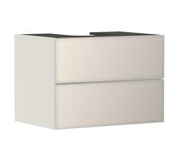 Hansgrohe Xevolos E Meuble sous-lavabo, 2 tiroirs, 1 découpe au Centre, 780x550x555mm, pour Plan de Toilette à Poser, 54188790, Couleur: Corps Beige Sable Mat, façade Beige Sable métallisé